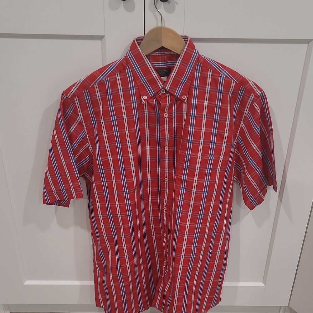 Paul And Shark Yachting Classic Red Plaid Men's Button Down Shirt